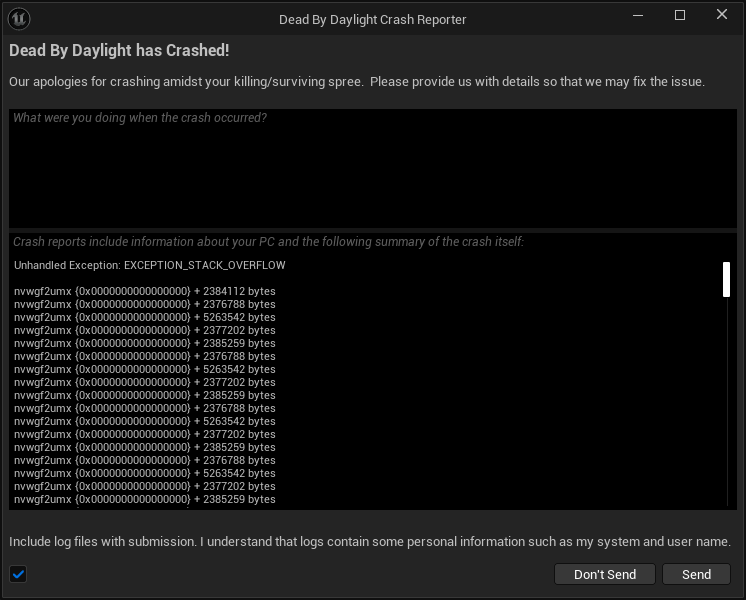 #6051 Game Crashes During Post-Offering Screen Load - Dead by Daylight